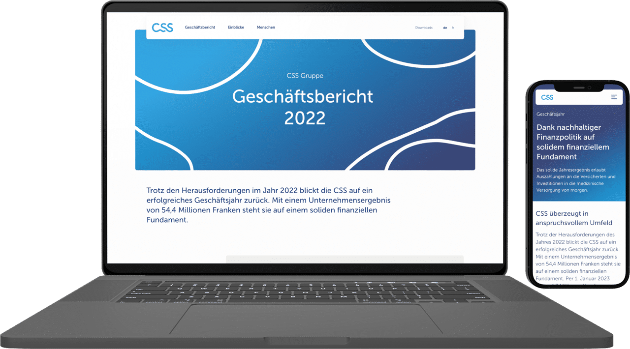 Online Geschäftsbericht der CSS Versicherung 2022